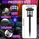 4 Pcs Solar Bug Zapper Outdoor Waterproof 2 in 1 Mosquito Zapper Solar Powered Mosquito Fly Trap Repellent Lamp Kills Bugs LED Lamp with Colored Purple Light for Garden Patio Yard Lawn (Black)