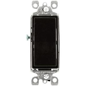 Leviton 15 Amp, 120/277 Volt, Decora Rocker 3-Way AC Quiet Switch, Residential Grade, Grounding, 5603-2, Brown