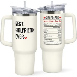 SUCHAGIFT Gifts for Girlfriend - Girlfriend Gifts for Women - Anniversary, Valentines, Birthday, Christmas Gift for Her - Romantic Love Gift Ideas for Couple - 40 Oz Stainless Steel Tumbler with Lid