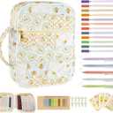 Bible Cover Case for Women, Large Bible Bag with Study Kit, Spliced Flower
