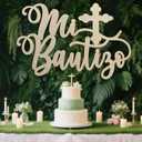 Mi Bautizo Wood Sign  Baptisms and Religious Celebrations Baby Shower Supplies, Wooden Mi Bautizo Hanging Decor for First Communion Party Backdrop (Mi Bautizo Wooden Backdrop)