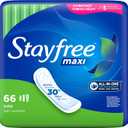 Stayfree Maxi Pads for Women, Super - 66 Count & Carefree Panty Liners