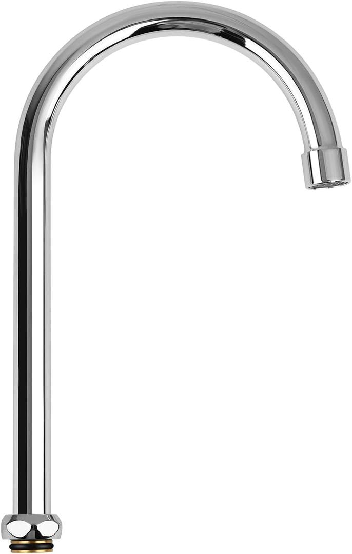 6 Inch Gooseneck Faucet Spout Replacement Fits for Most T&S Faucets, 360 Stainless Steel Commercial Faucet Swivel Spout for 1 or 2 Bay Compartment Sinks