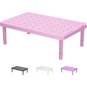 WALI Computer Monitor Stand for Desk, Adjustable Laptop Riser, Desk Monitor Stand Underneath Storage for Office, Home, School Supplies (PTT001-P), 1 Pack, Pink