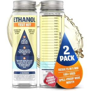 8-Pack Ethanol Test Kit - Spill-Free Wide Mouth E85 Tester with Bold Markings, Compact Design for Hundreds of Tests, Accurate Results in 5 Minutes