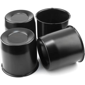 4Pcs 5.15inch Trailer Wheel Center Caps Push Through 5.15" Bore 4.92" Tall Hub Cap for Truck SUV RV Wheel Rim, Black Wheel Cover
