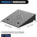 Rubber Threshold Ramp, 3.9" Rise Wheelchair Ramp Doorway, 7000Lbs Load Capacity, Non-Slip Surface Rubber Curb Ramp for Wheelchair and Scooter, 2 Pack(3.9" Height) (3.9" Rise)