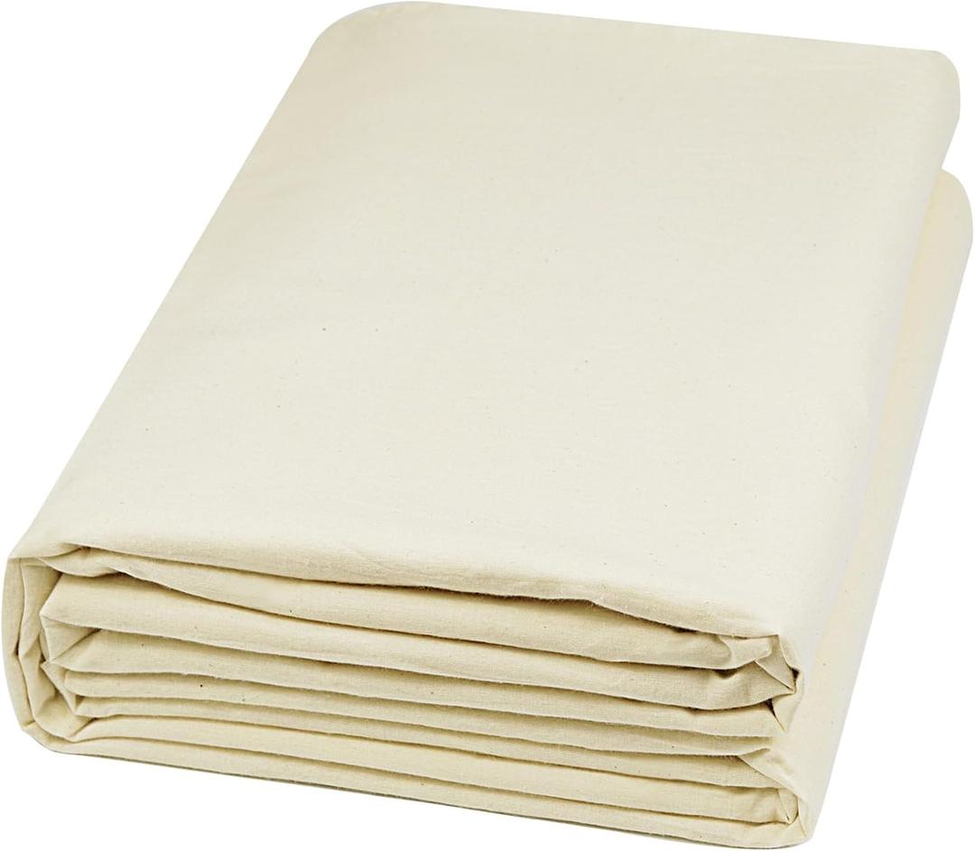 HOTGODEN Light Weight 100% Cotton Muslin Fabric: 63 inch x 10 Yards Unbleached Muslin Linen Fabric Material for Sewing Material Apparel Cloth (Natural)