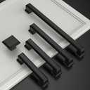 Amerdeco 10 Pack 1.3 Inch(32MM) Cabinet Knobs, Matte Black for Dresser & Bathroom Cabinets ZH0001MBK