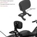 Adjustable Sissy Bar Backrest With Folding Luggage Rack For Harley/Indian/BMW R18/Honda,Black