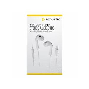 Acoustix Apple 8-pin Stereo Audiobuds With In-Line Microphone And Remote White