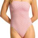 Seafolly Womens Dd Cup Bandeau One Piece Swimsuit (10, Mala Blossom)