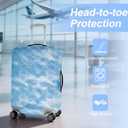FOREVER QUEEN Blue Luggage Cover Suitcase Protector Suitcase Cover Anti-Scratch,Stretchable Bag Cover Washable Durable Polyester