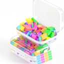 Mihkiom 2 Pack Clear Hard Shell Zipper Case, BIiss Plastic Bins for Organizing, Clear Zipper Pouches Makeup Case & Lidded Storage Bins for Cosmetics, Puzzles, 7 x 4.3 x 2.4 Inch (White)