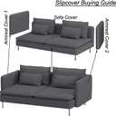 Durable Polyester Fabric Sofa Cover Compatible with IKEA SODERHAMN Couch Slipcover. Sofa Not Included! (Dark Gray, Sofa Section)