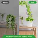 24 Pcs Chain Trellis for Climbing Plants, 120 Inch Long Metal Plant Trellis Indoor Outdoor, Garden Wall Vine Support Trellis, Plant Accessories for Ivy, Peonies, Circle Design Black