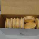 Roshtia 20 Pack 85mm Wide Mouth Mason Jar Lids with Airtight Silicone Seal 3.25 Inch Reusable Wood Caps Leakproof Glass Canning Drinking Storage Jars Lid for Dry Food Storage, No Jars(Bamboo Wood)