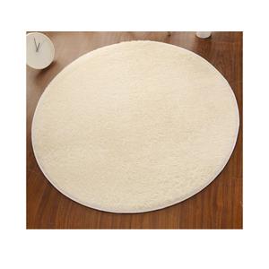 Plush Round Rug Soft Indoor Yoga Mat for Children Bedroom Home Decor Nursery Beige 3 Feet