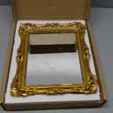 Funerom Vintage 11 x 9.5 inch Decorative Mirror, Wall Mounted & Tabletop Makeup Mirror Square Antique Gold