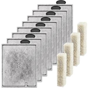 8 Pack Large Aquarium Fish Tank Filter Cartridges with Filter Pad, Compatible with Aqueon QuietFlow Filter LED PRO Size 20,30,50,75/Power Filter Size 20,30,50,55/75, E Internal Size 40 Canister Filter
