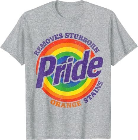 Pride Removes Stubborn Orange Stains Pride Month LGBTQ Retro T-Shirt XL