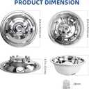 hightall 19.5 Wheel Simulators, 19.5" 10 Lug Stainless Steel Hubcaps,Polished Surface,2Pcs Front Wheel/2Pcs Rear Wheel,Bolts On Wheel Cover Set Compatible with Ford 2005-2025 F450/F550