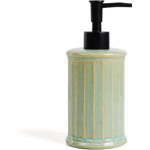ANTIS'S HOME Soap Dispenser Liquid 11.84OZ | Ceramic Refillable Hand Dish Soap Dispenser for Kitchen Bathroom Light Green (Kiln-changed Green)