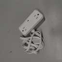 Surge Protector Power Strip, REALMADE 4 AC 4 USB Power Strip, Flat Plug Outlet Extender, 5Ft Extension Cord, Wall Mount Desk Charging for Home Office， White & Gray