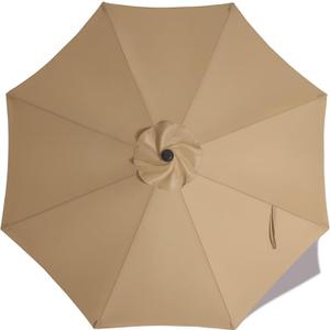 ABCCANOPY 9ft Outdoor Umbrella Replacement Top Suit 8 Ribs (Khaki)