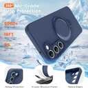 Liquid Silicone Case for Samsung Galaxy S23 Plus with Magnetic Stand, Mil-Grade Drop Shockproof, Full Camera Protection Anti-Scratch Microfiber Lining Silicone Phone case, Dark Blue
