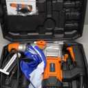 1-1/4 Inch SDS-Plus 13 Amp Heavy Duty Rotary Hammer Drill with Safety Clutch 3 Functions, Vibration Control, for Floor Tile Removal, Concrete Breaker, Including Grease, Chisels & Drill Bits (Orange)
