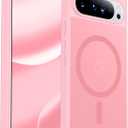 SPIDERCASE Magnetic for Google Pixel 10 Pro XL Case, Military Grade Drop Protection Slim Translucent Matte Shockproof Anti-Fingerprint Phone Case for Pixel 10 Pro XL,Pink