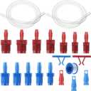 Enhon Master Cylinder Bleeder Kit Replacement for 13911, 22 In Clear Hose, Clip, SAE and Metric Fittings Universal Fit, Complete Brake Bleeder Kit with PTFE Tape