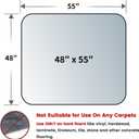 Yecaye Office Chair Mat for Hardwood Floor, Clear Computer Desk Chair Mat, PVC Heavy Duty Floor Protector for Rolling Chairs, Can't be Used on Carpet (Transparent, 48" x 55")