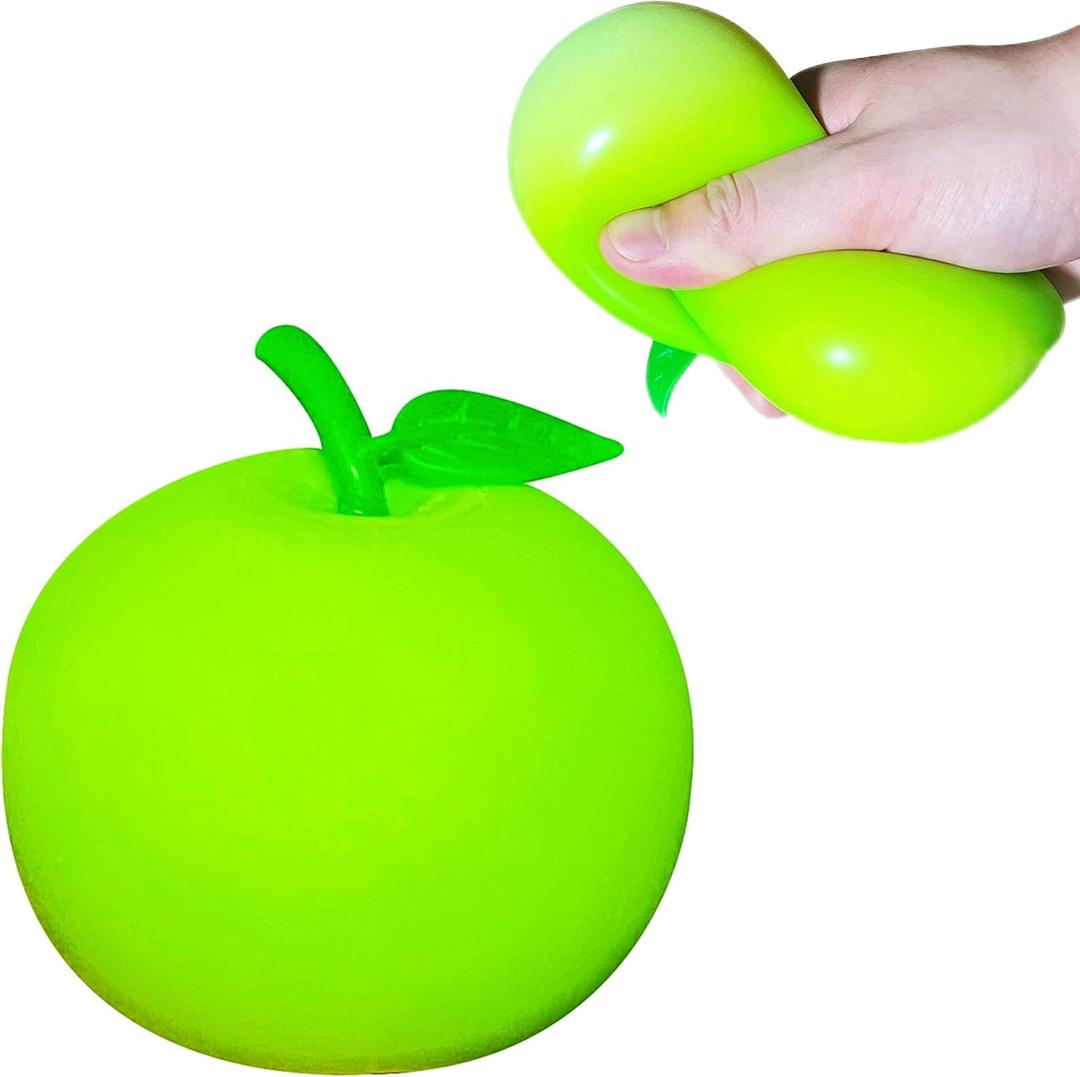 Squishy Stress Relief Squeeze Ball (Pack of 1) - Stretch and Pull, Dough Ball Fidget Toys for Adults and Kids, Soft Apple Squishy Toys, Squish Ball, Ideal for ADHD, Autism, Teens Anxiety