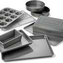 Calphalon 10-Piece Nonstick Bakeware Set Includes Baking Sheet Cookie Sheet Cake Pans Muffin Pan and More Dishwasher Safe Silver