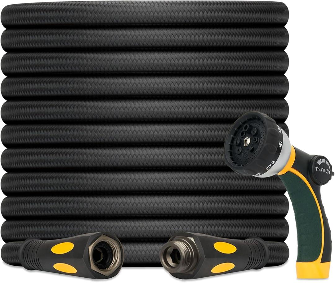 TheFitLife Garden Hose 25 ft - Heavy Duty 25ft Non-Expandable Water Hose, No Kink, Lightweight, Easy Control, Ideal for Patios, Small Yards, Daily Watering, 1/2 id x 25 feet
