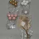 JeVenis Beige Balls Boho Cake Topper Boho Cake Decorations Cake Flowers Decorations Floral Cake Topper Baby Shower Birthday Party (Naked)
