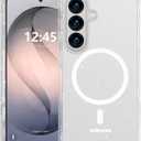 ANNSD for Samsung Galaxy S26 Case,Magnetic Matte Shockproof Cover,Translucent Full Body Protective Multilayer 3 in 1 Anti Drop Anti Scratch for Women Men(Clear Bling)