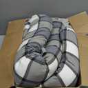 Elevated Dog Pet Bed House - Weatherproof 2-in-1 Indoor Outdoor Pet Cot with Canopy & Bolster Cooling Portable Raised Dog Bed with Pillow for Camping Beach