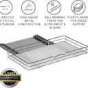 Pull-Out Cabinet Spice Rack Organizer - Slim Slide-Out Storage for Spices, Bottles & Jars, Premium Heavy-Duty Steel, Easy Install for Narrow Kitchen Cabinets - 20 W x 10 D x 2 H, Chrome