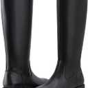 Shoe'N Tale Knee High Boots for Women Block Low Heel Stretchy Square Toe with Side Zipper Fall and Winter Fashion Comfortable Boots