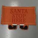 Dunzy Christmas Door Mat Santa Stop Here Coir Doormat Welcome Christmas Decorative Mat Non Slip Entrance Floor Rug for Winter Xmas Holiday Indoor Outdoor Front Porch, 23.25 x 15.25 Inch