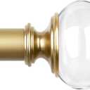 Curtain Rods 32 to 58 Inches (2.64.8ft), USFOOK 7/8 Inch Telescoping Splicing Drapery Rods for Windows 20 to 54 Inch, Decorative Curtain Rod for Home Decor with Luxury Gold Translucent Finials