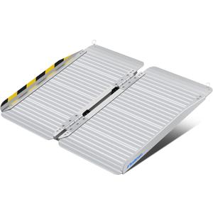 Ruedamann 2 Feet Portable Wheelchair Ramp for Doorways, Non-Slip Aluminum Wheelchair Ramp, Folding Ramp for Home Steps, Threshold Ramp for Wheelchairs, Scooters, Steps, Stairs, Walkers, Pets