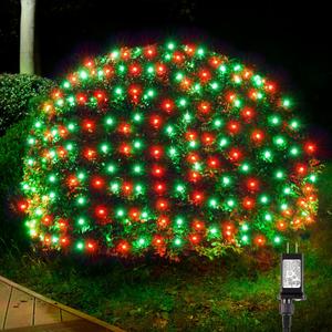 BlcTec Outdoor Christmas Lights 360 LED 9.8ft x 6.6ft Christmas Net Lights with 8 Modes, UL Certified, Timer, Connectable, Waterproof for Bushes, Shrubs, Yard Outdoor Xmas Decorations, Red Green
