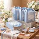 Fullhawl Bridesmaid Proposal Boxes Set of 8 with Bow - 8 x 8 x 4 Inch Will You Be My Bridesmaid Gift Box, Maid of Honor Box for Wedding Bridal Shower Party Favors(Blue)