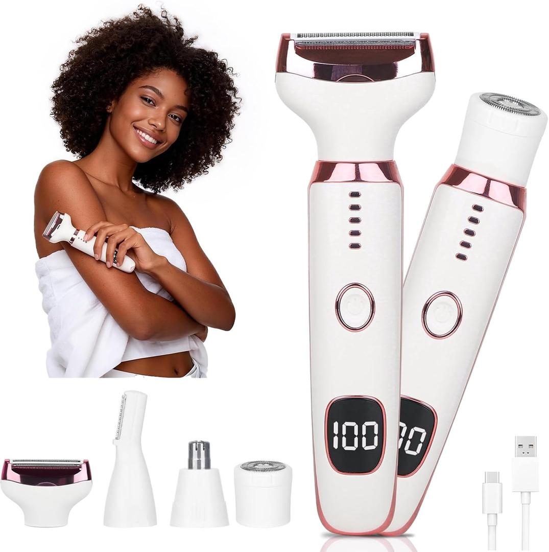 2026 Led Display Electric Razor,Beauty Women's Wet & Dry Electric Shaver, Painless 4 in 1 Painless Body Razors,Cordless 3-Blade Ladies Shaver for Legs, Arm, Underarms, Bikini (Multicolor)