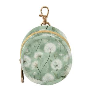Dreamy Green Dandelions Pacifier Holder with Clip Pacifier Case for Diaper Bag Round Baby Pacifier Pouch Box Bag Portable for Boys Girls Nursery