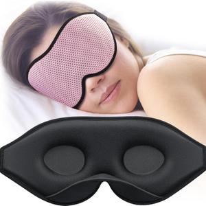 MABAO Sleep Mask for Side Sleeper, Eye Mask for Sleeping Women Men, 3D Contoured Cup No Eye Pressure 100% Light Blocking Sleeping Mask with Adjustable Strap Night Blindfold Flight, Travel, Nap, Pink (Pink (Small Size))